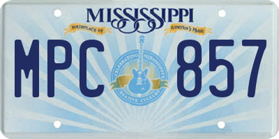 MS license plate MPC857