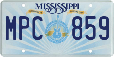 MS license plate MPC859