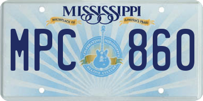 MS license plate MPC860