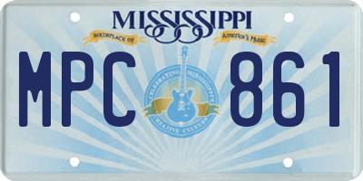 MS license plate MPC861