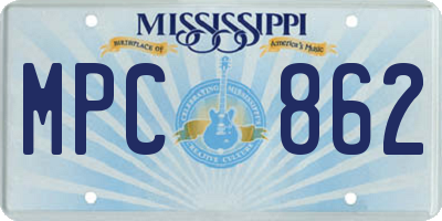 MS license plate MPC862