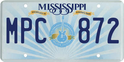 MS license plate MPC872