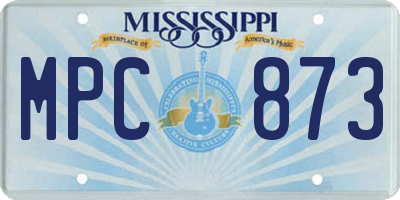 MS license plate MPC873