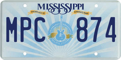 MS license plate MPC874