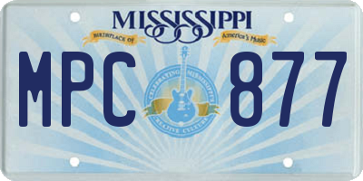 MS license plate MPC877