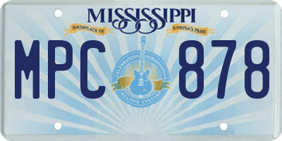 MS license plate MPC878