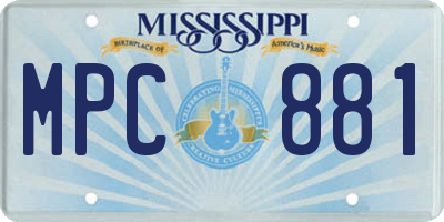 MS license plate MPC881