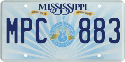 MS license plate MPC883