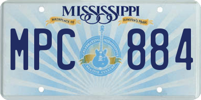 MS license plate MPC884