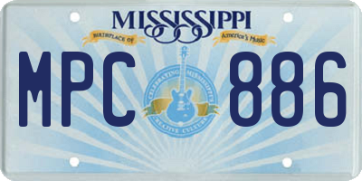 MS license plate MPC886