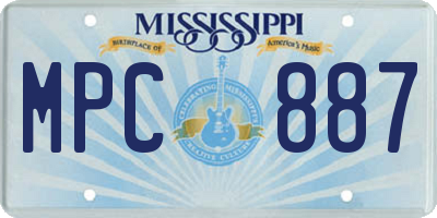 MS license plate MPC887