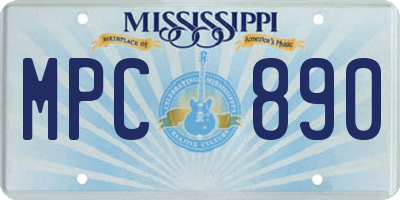 MS license plate MPC890