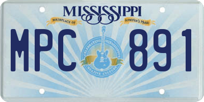 MS license plate MPC891