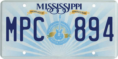 MS license plate MPC894