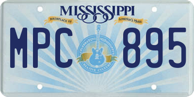 MS license plate MPC895