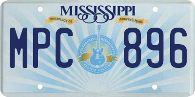 MS license plate MPC896