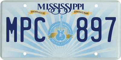 MS license plate MPC897
