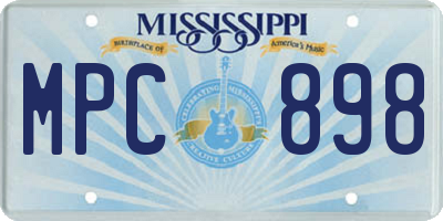 MS license plate MPC898
