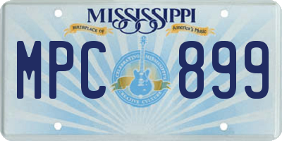 MS license plate MPC899