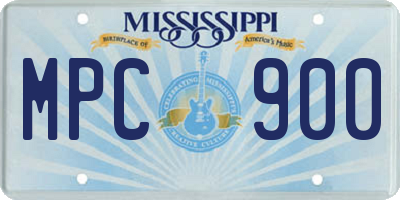 MS license plate MPC900