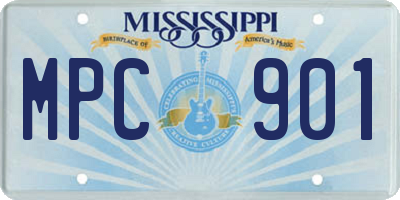 MS license plate MPC901