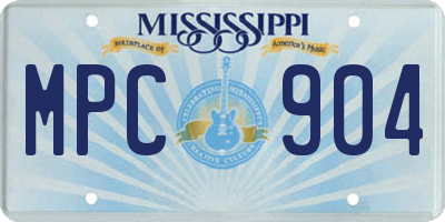 MS license plate MPC904