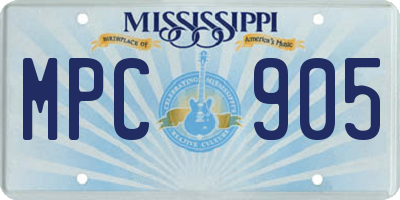 MS license plate MPC905