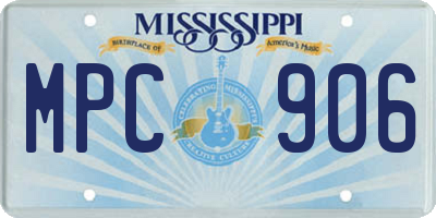 MS license plate MPC906