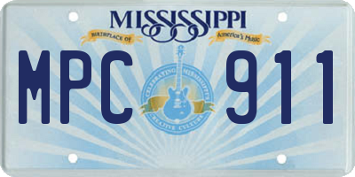 MS license plate MPC911