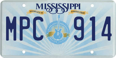 MS license plate MPC914
