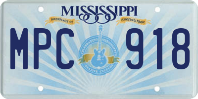 MS license plate MPC918