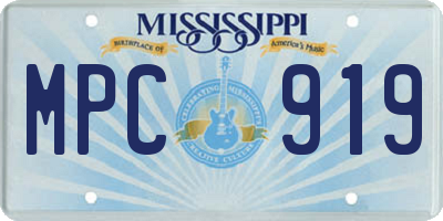 MS license plate MPC919