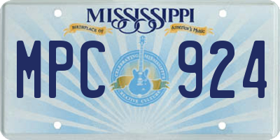 MS license plate MPC924
