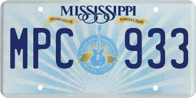 MS license plate MPC933