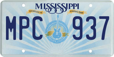MS license plate MPC937