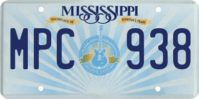 MS license plate MPC938