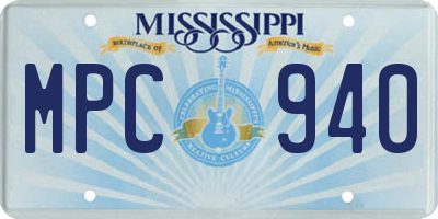 MS license plate MPC940