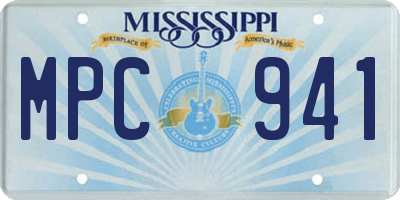 MS license plate MPC941
