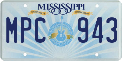 MS license plate MPC943