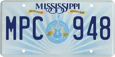 MS license plate MPC948