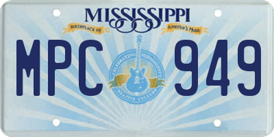 MS license plate MPC949
