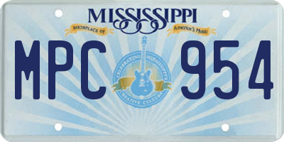 MS license plate MPC954