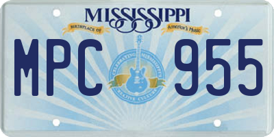 MS license plate MPC955