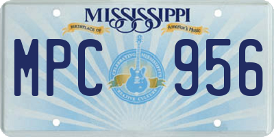 MS license plate MPC956
