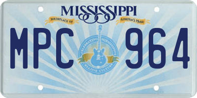 MS license plate MPC964