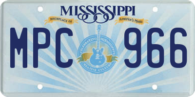 MS license plate MPC966