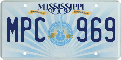 MS license plate MPC969
