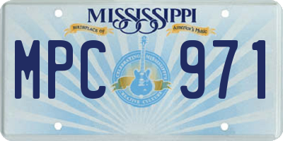 MS license plate MPC971