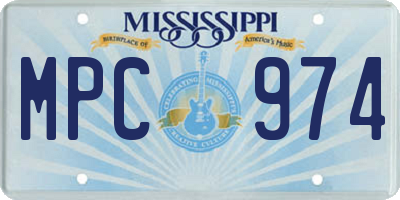 MS license plate MPC974
