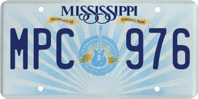 MS license plate MPC976